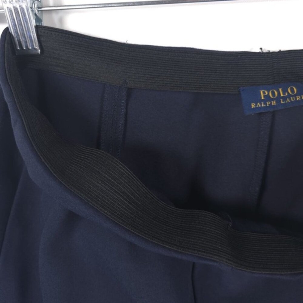 POLO RALPH LAUREN Navy Pull‎ On Dress Pants Ponte Elastic Waist Zip Hem Size 12 - Picture 11 of 12